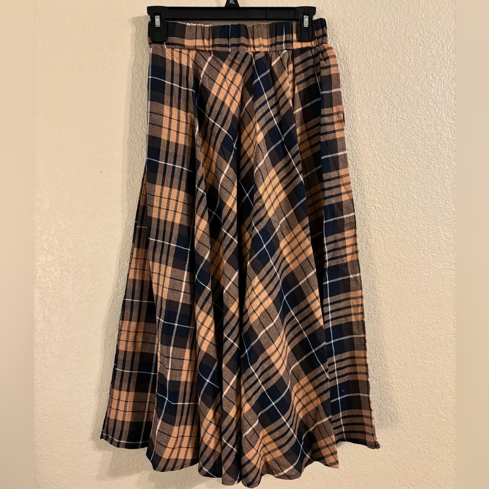 Plaid Midi Skirt